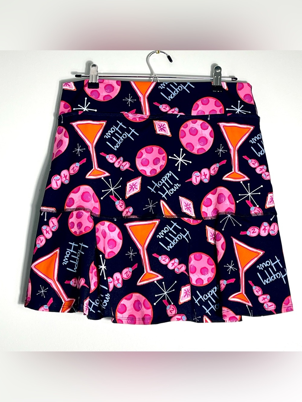 PICKLEBALL BELLA A-Line Skort Martini 2-4-1 Happy Hour Black Pink Size 18-22